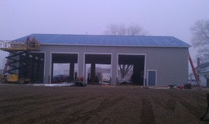 Grading-pole barn-parking lot