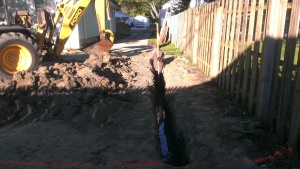 Excavation, trenching, foundation, concrete
